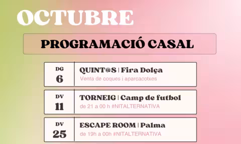 Esporlas, PROGRAMACIO CASAL OCTUBRE