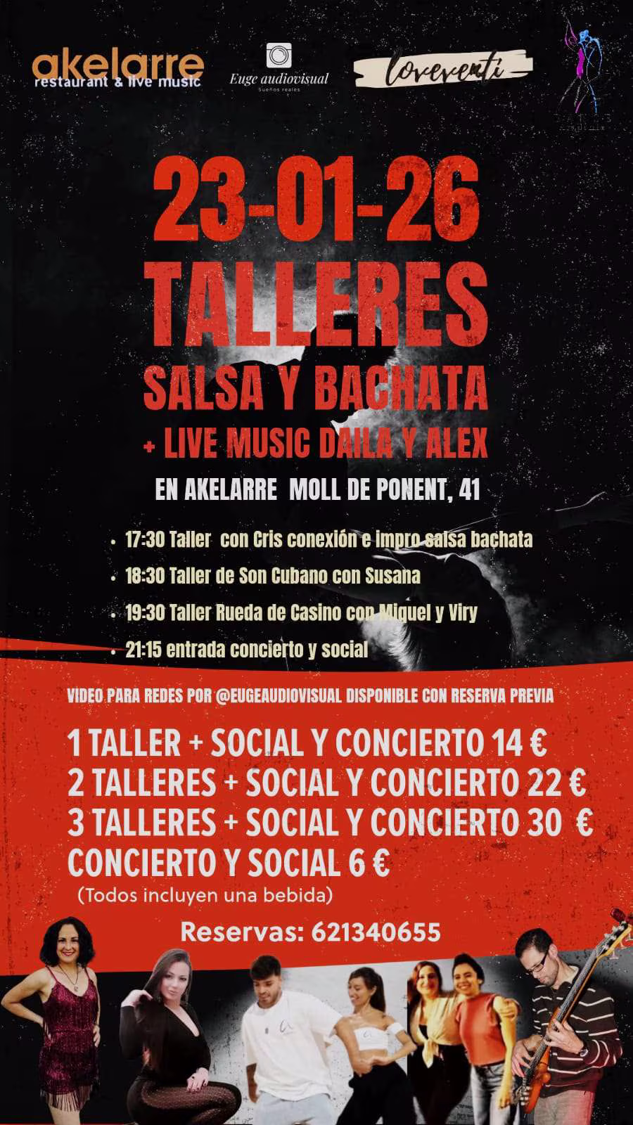 Tallers de Salsa & Bachata + Música en Viu (Daila i Alex)