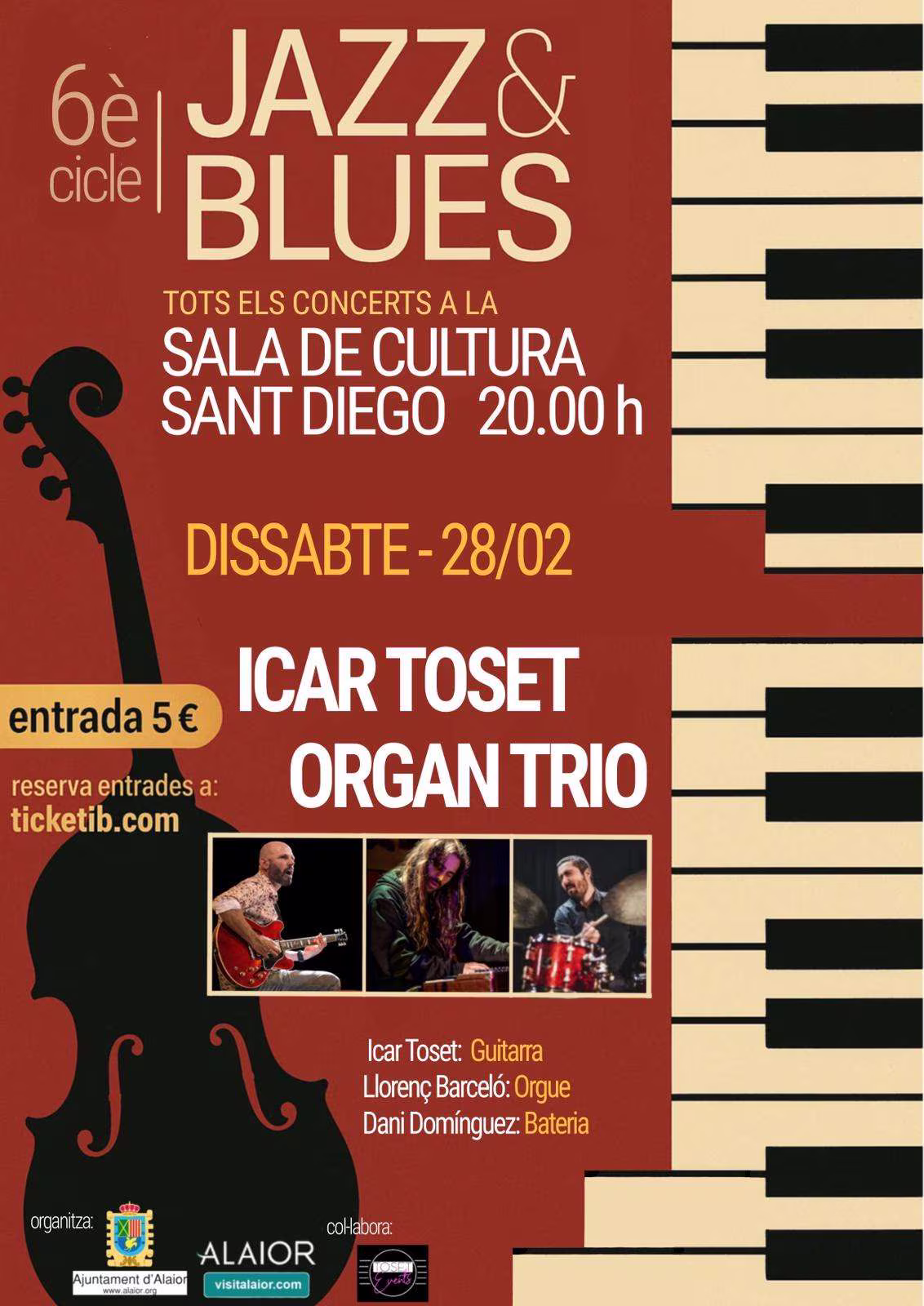 6è CICLE JAZZ & BLUES - ICAR TOSET ORGAN TRIO