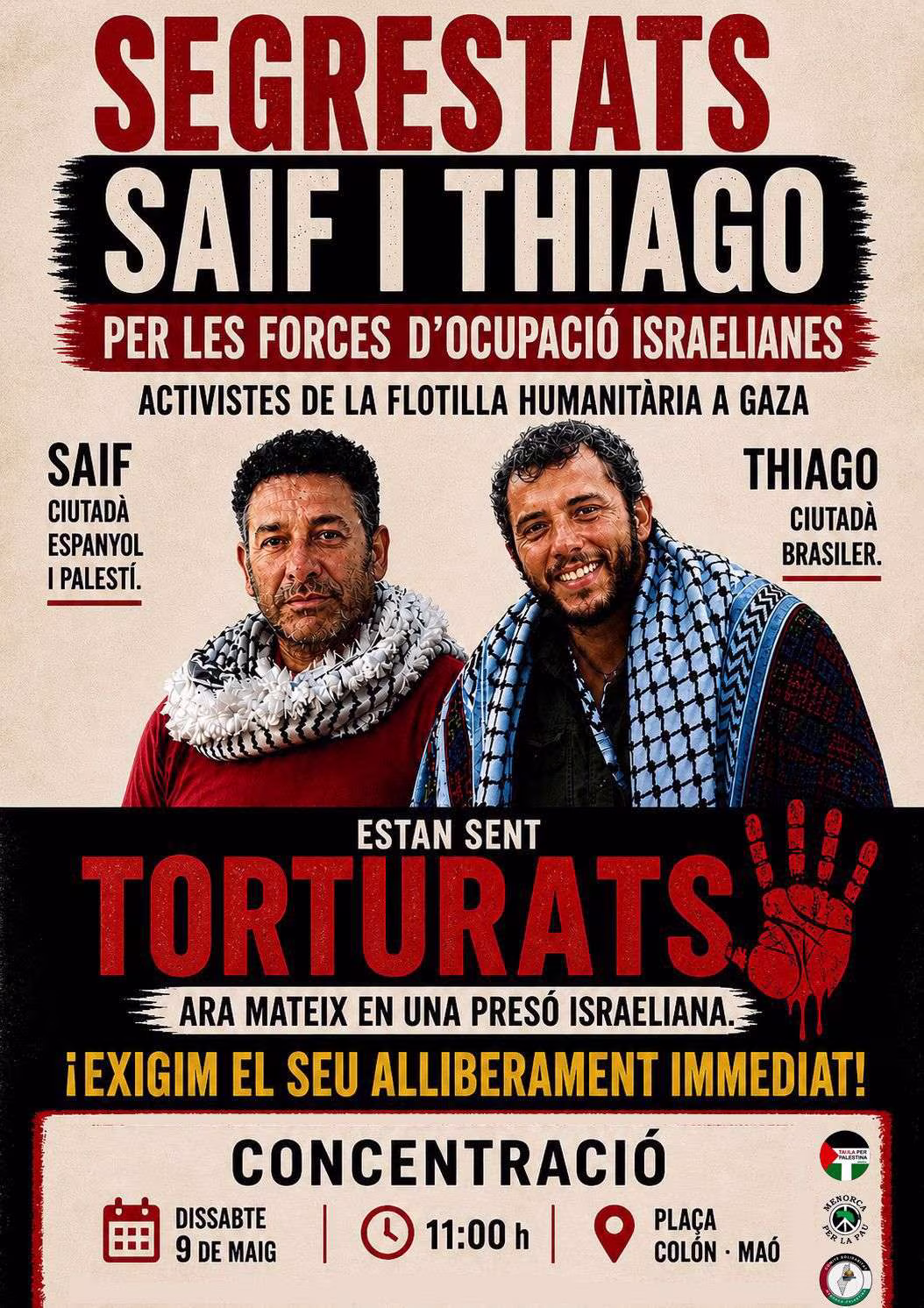 CONCENTRACIÓ – Activistes humanitaris de la flotilla a Gaza