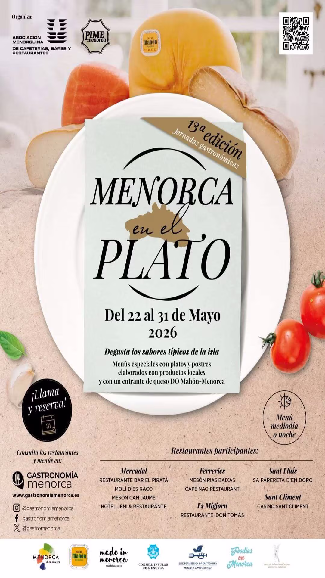 Jornades Gastronòmiques “Menorca al Plat” – Associació Menorquina de Cafeteries, Bars i Restaurants