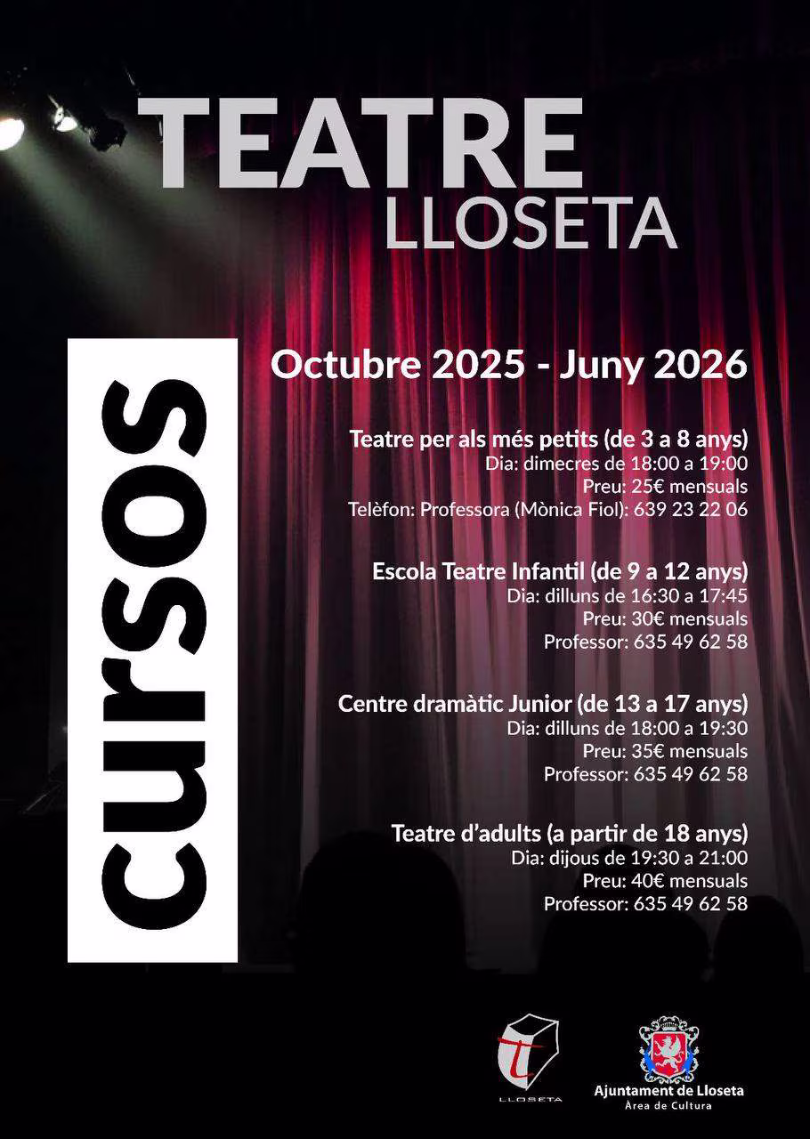 Cursos Teatre al Teatre Lloseta 2025-2026