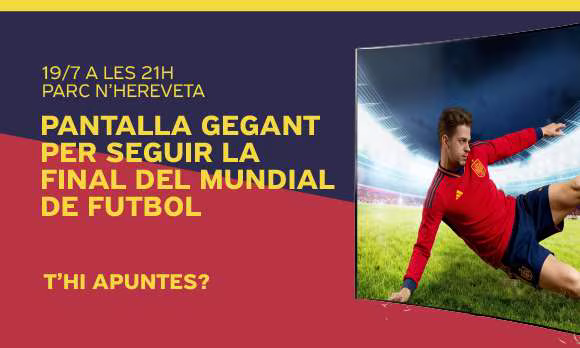 Pantalla gegant per seguir la final del Mundial de futbol