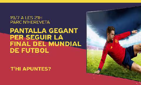 Pantalla gegant per seguir la final del Mundial de futbol